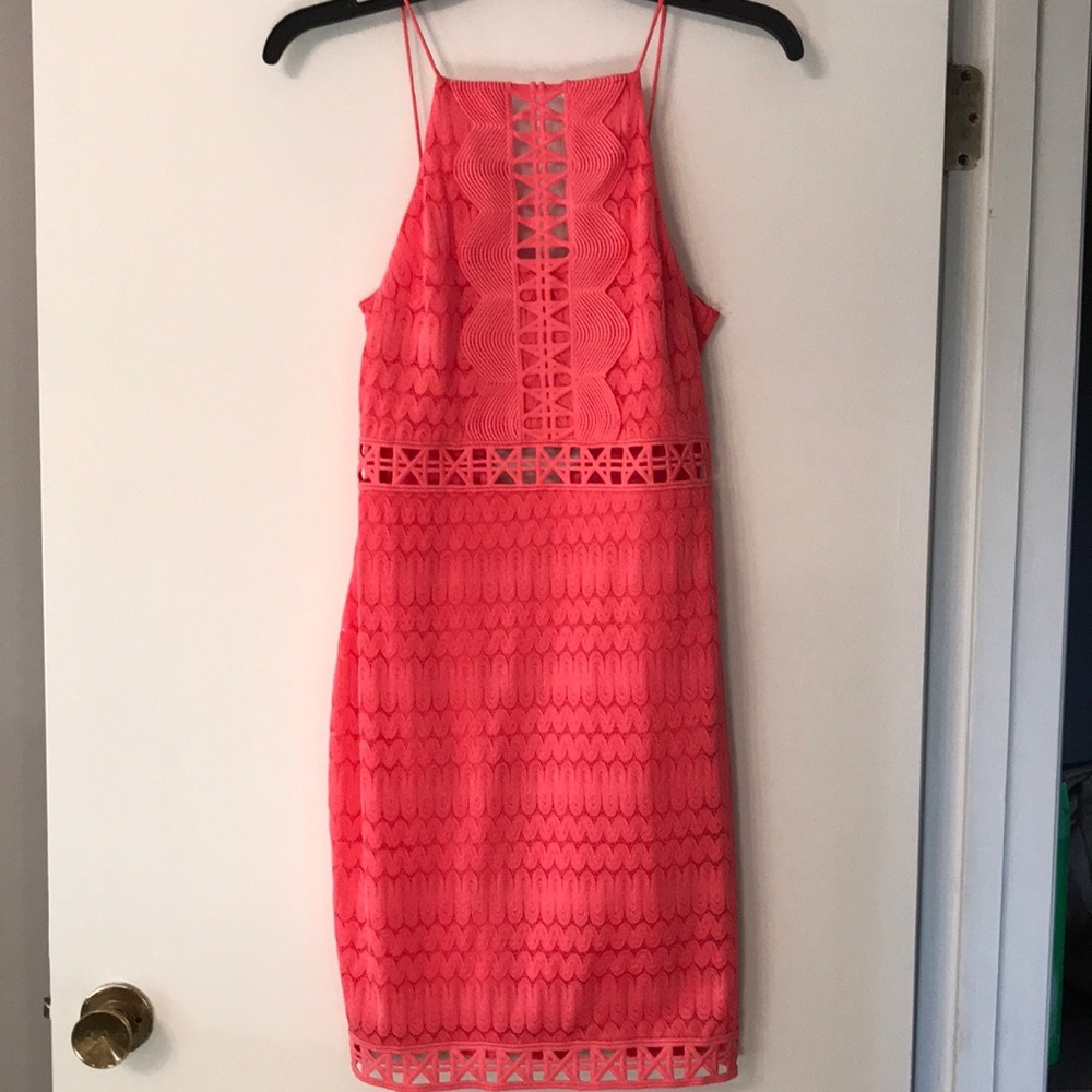Topshop pink cutout dress